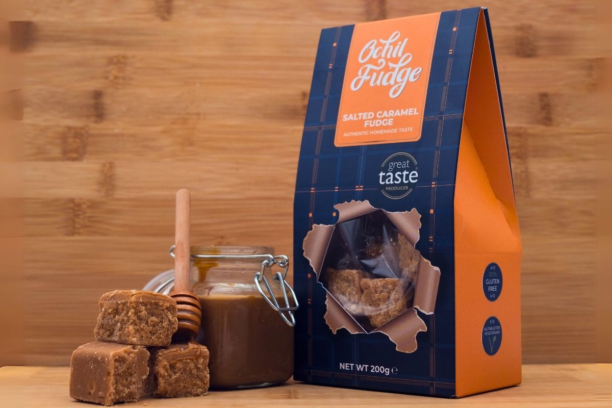 Salted Caramel Fudge cubes gift box